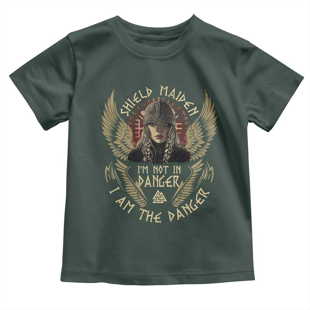 Shield Maiden Toddler T Shirt I Am The Danger Female Warrior Scandinavian Folklore Mythology