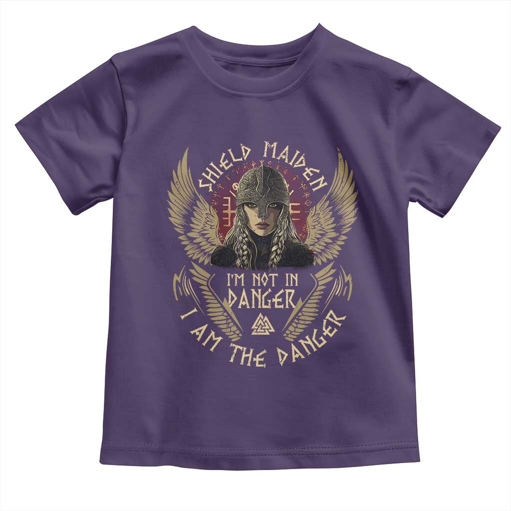 Shield Maiden Toddler T Shirt I Am The Danger Female Warrior Scandinavian Folklore Mythology