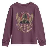 Shield Maiden Youth Sweatshirt I Am The Danger Female Warrior Scandinavian Folklore Mythology