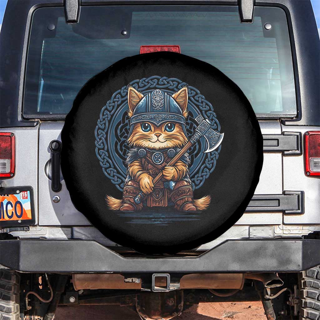Nordic Norse Viking Cat Warrior Spare Tire Cover