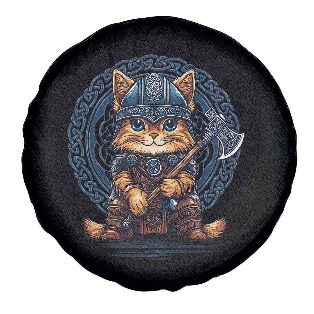 Nordic Norse Viking Cat Warrior Spare Tire Cover