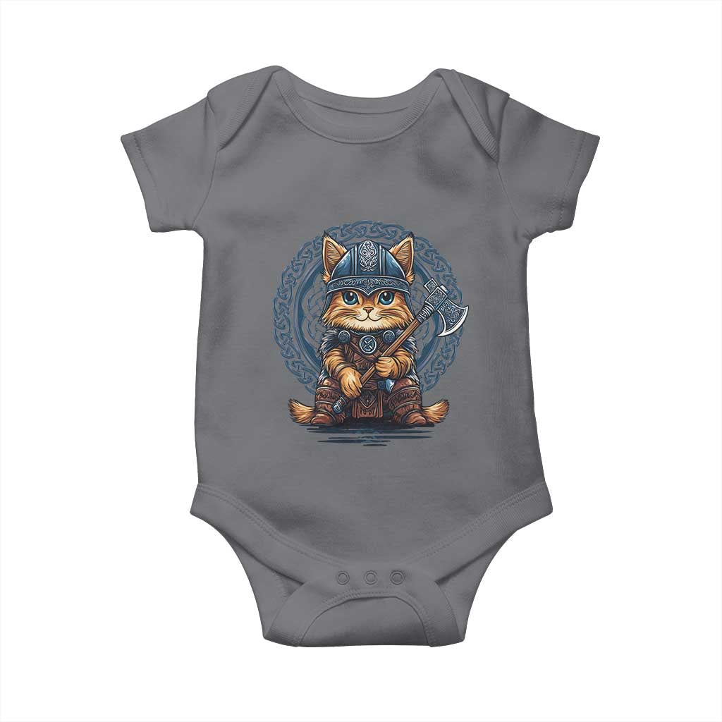 Nordic Norse Viking Cat Warrior Baby Onesie