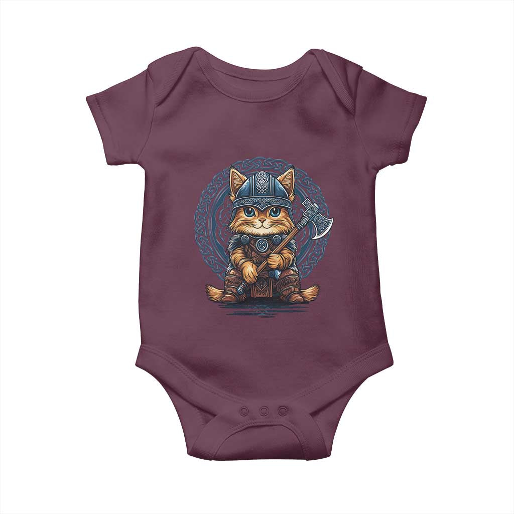 Nordic Norse Viking Cat Warrior Baby Onesie