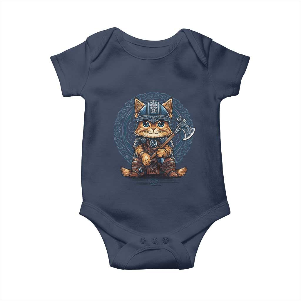 Nordic Norse Viking Cat Warrior Baby Onesie