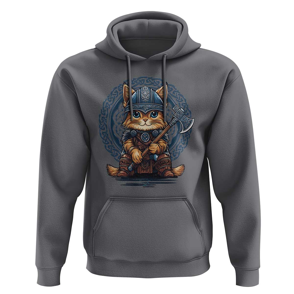 Nordic Norse Viking Cat Warrior Hoodie