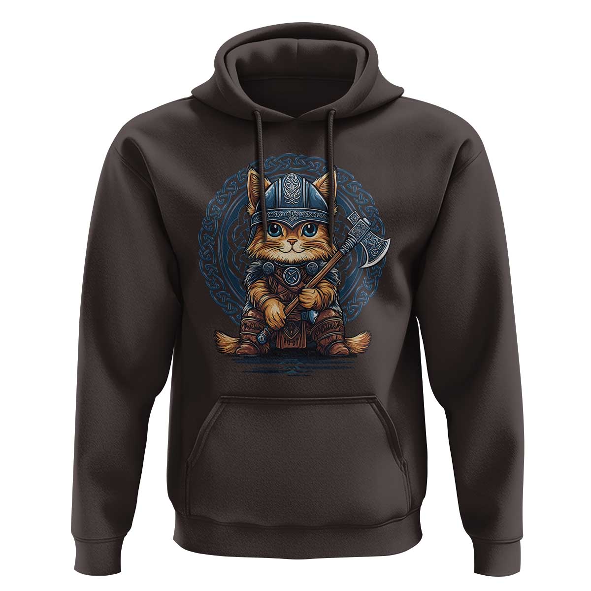 Nordic Norse Viking Cat Warrior Hoodie