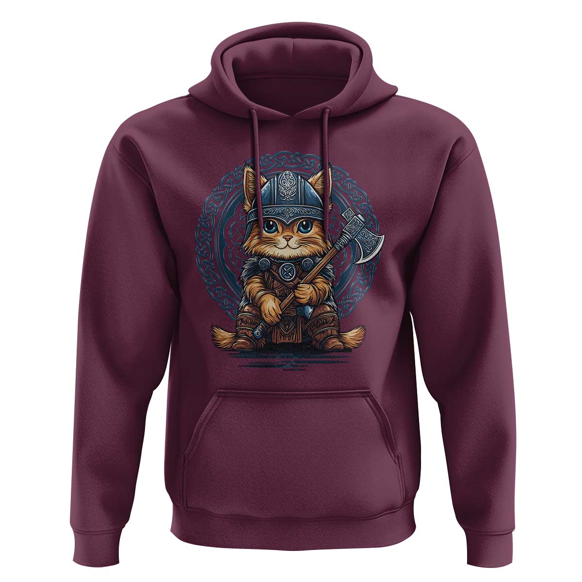 Nordic Norse Viking Cat Warrior Hoodie