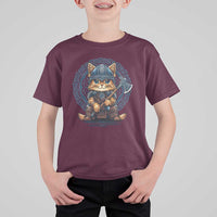 Nordic Norse Viking Cat Warrior T Shirt For Kid