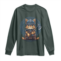 Nordic Norse Viking Cat Warrior Long Sleeve Shirt