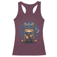 Nordic Norse Viking Cat Warrior Racerback Tank Top
