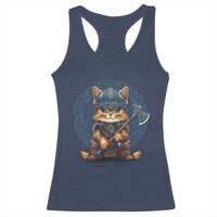 Nordic Norse Viking Cat Warrior Racerback Tank Top