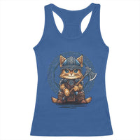 Nordic Norse Viking Cat Warrior Racerback Tank Top