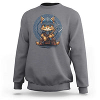 Nordic Norse Viking Cat Warrior Sweatshirt