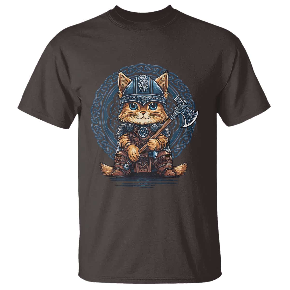 Nordic Norse Viking Cat Warrior T Shirt