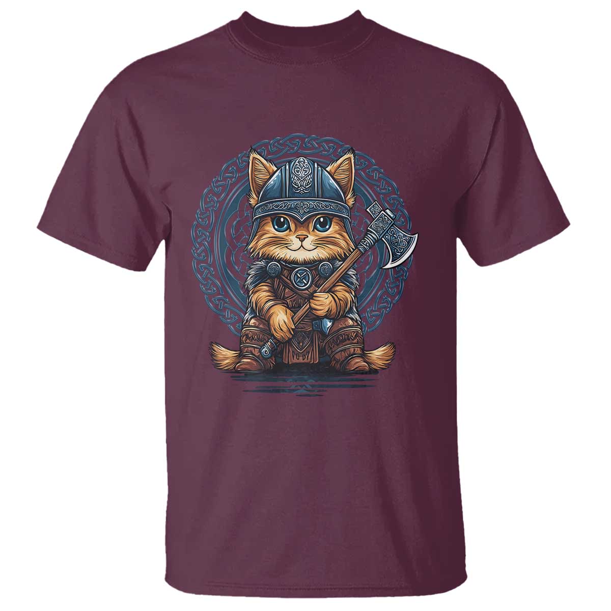 Nordic Norse Viking Cat Warrior T Shirt