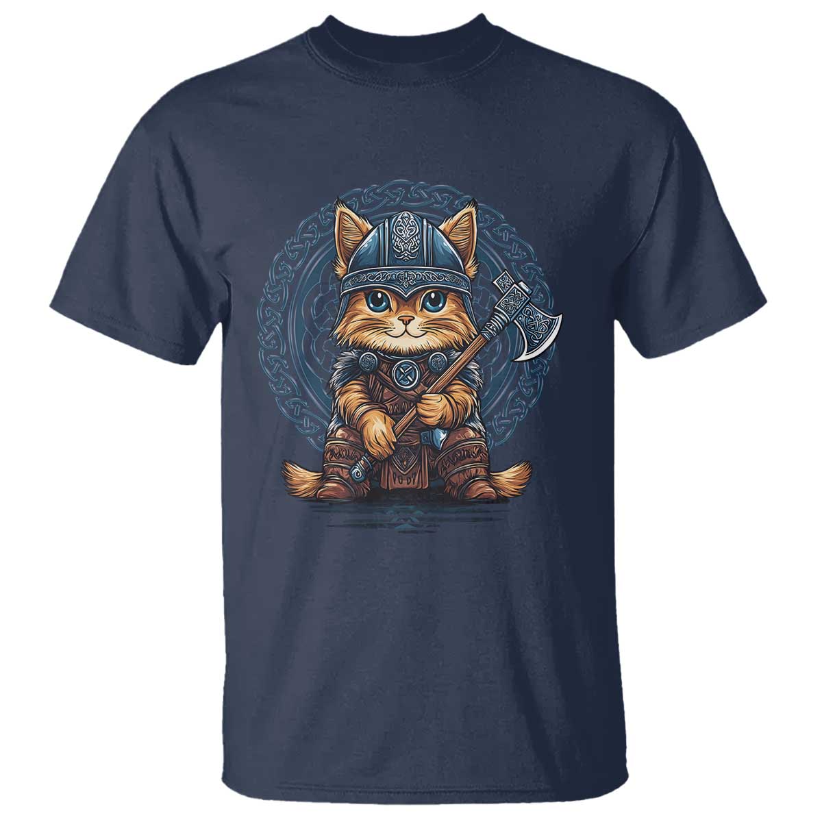 Nordic Norse Viking Cat Warrior T Shirt