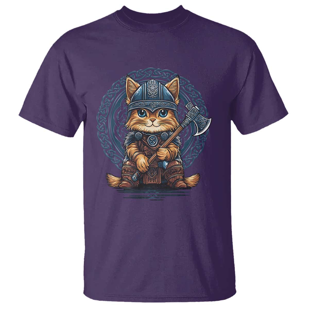 Nordic Norse Viking Cat Warrior T Shirt