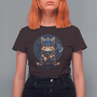 Nordic Norse Viking Cat Warrior T Shirt For Women