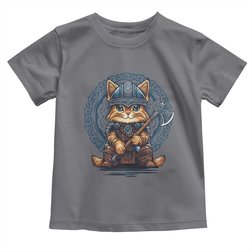 Nordic Norse Viking Cat Warrior Toddler T Shirt