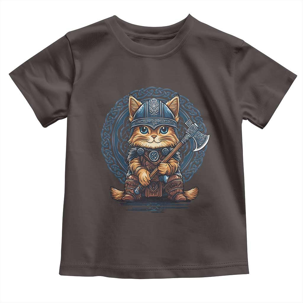 Nordic Norse Viking Cat Warrior Toddler T Shirt