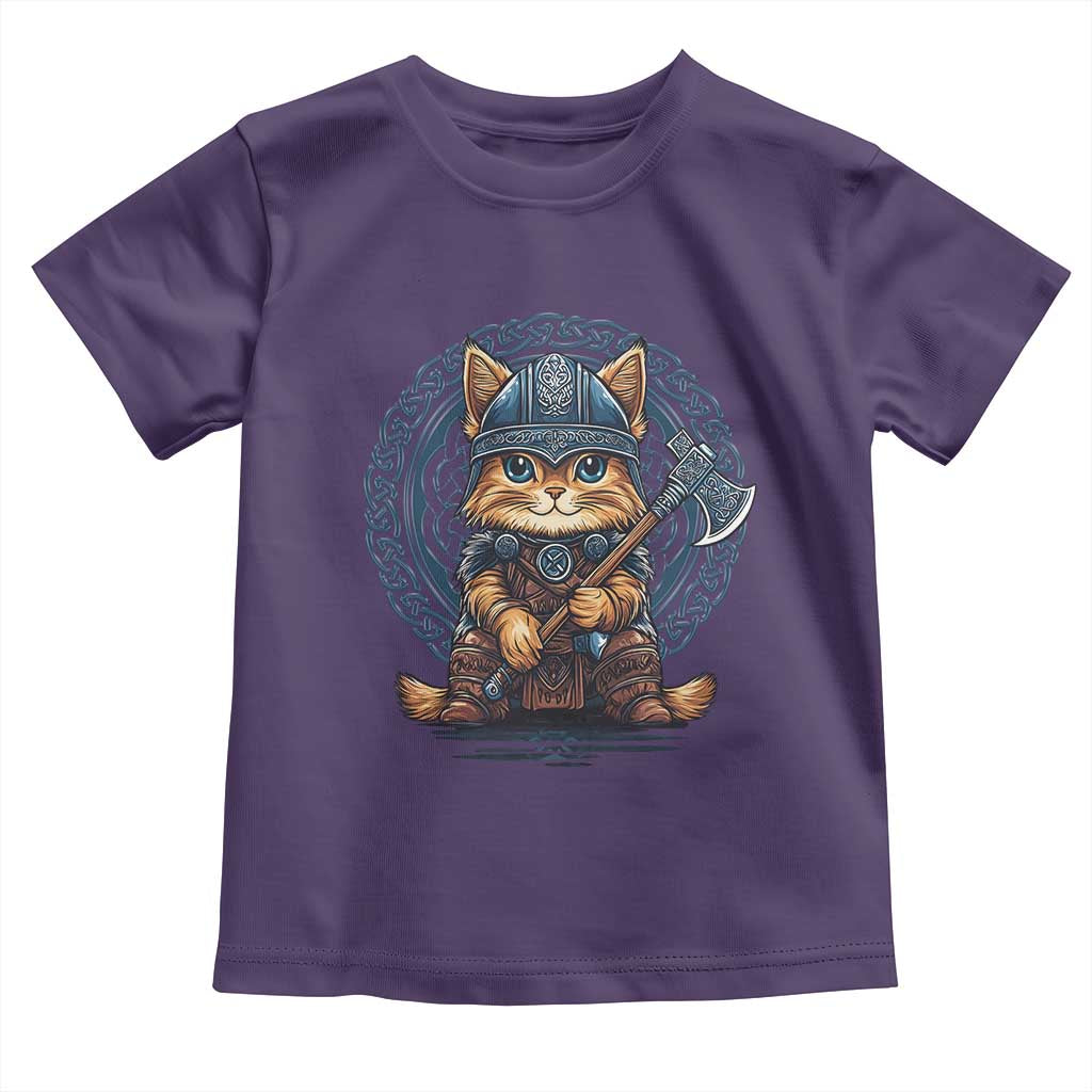 Nordic Norse Viking Cat Warrior Toddler T Shirt