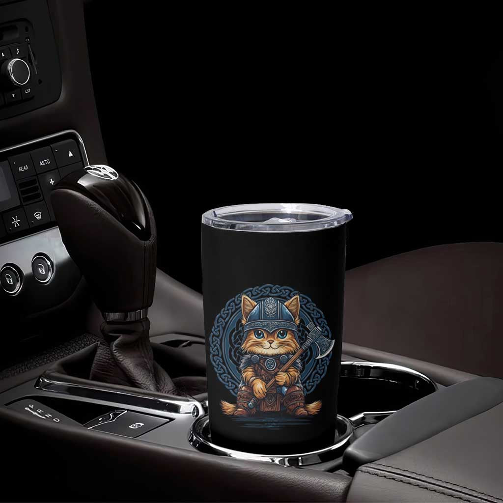 Nordic Norse Viking Cat Warrior Tumbler Cup
