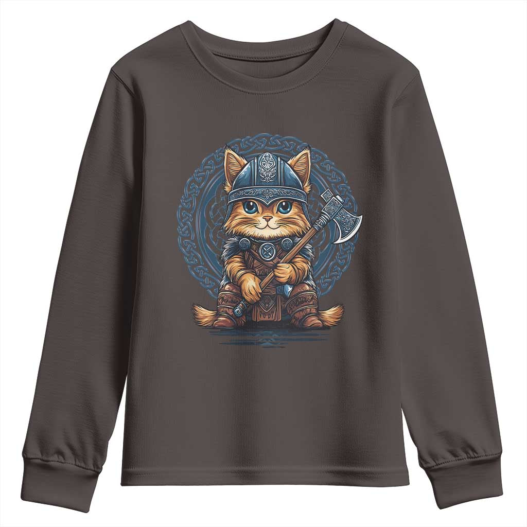 Nordic Norse Viking Cat Warrior Youth Sweatshirt