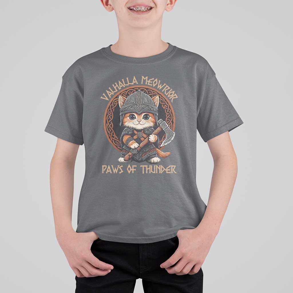 Viking Cat T Shirt For Kid Norse Mythology Cat Warrior