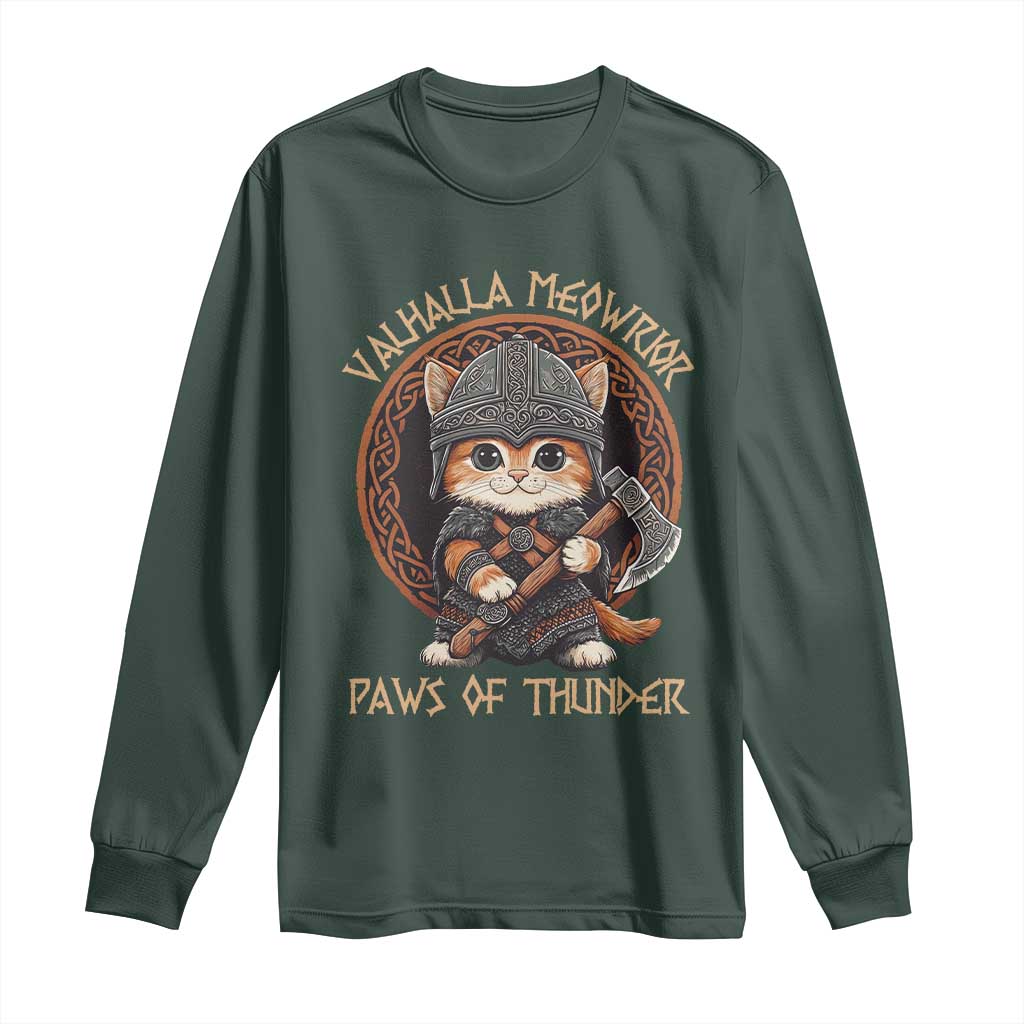 Viking Cat Long Sleeve Shirt Norse Mythology Cat Warrior