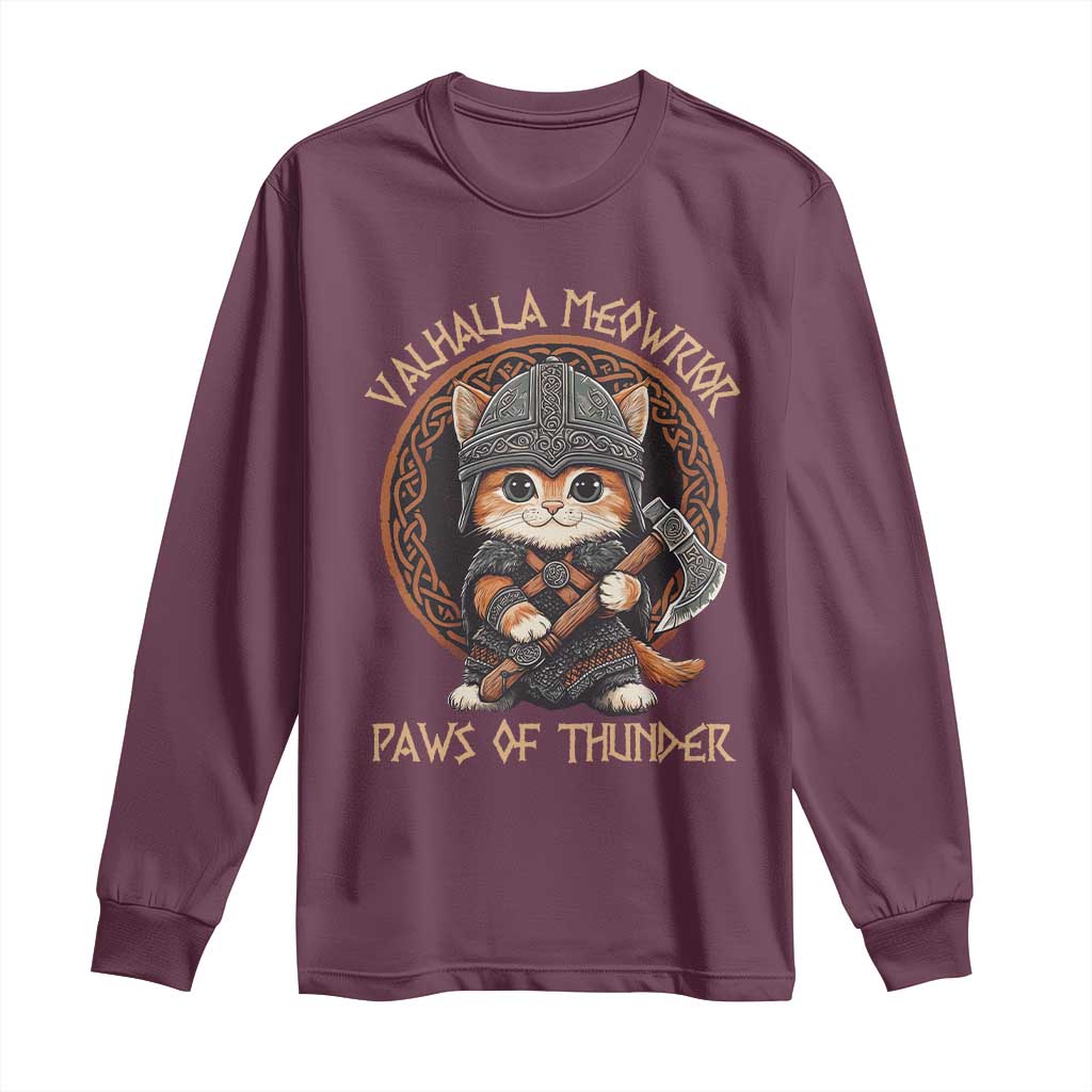 Viking Cat Long Sleeve Shirt Norse Mythology Cat Warrior
