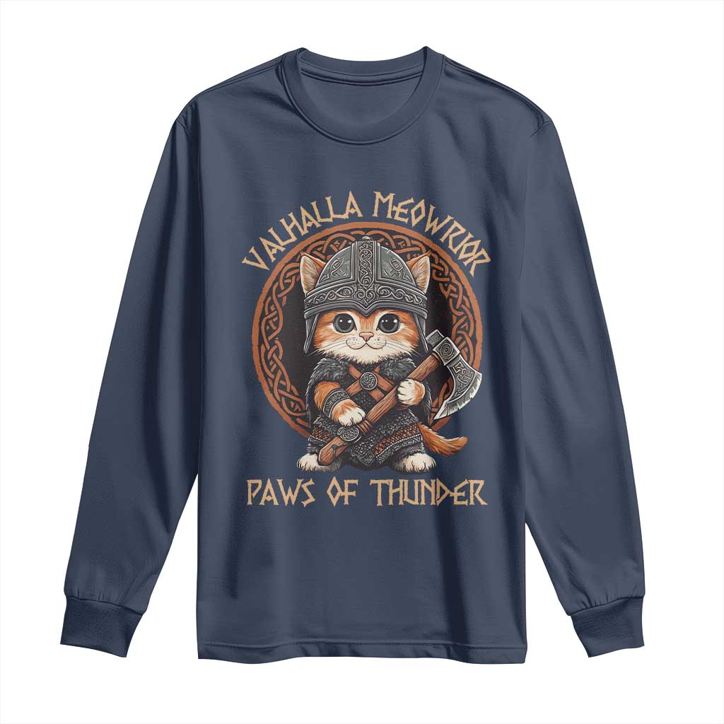 Viking Cat Long Sleeve Shirt Norse Mythology Cat Warrior