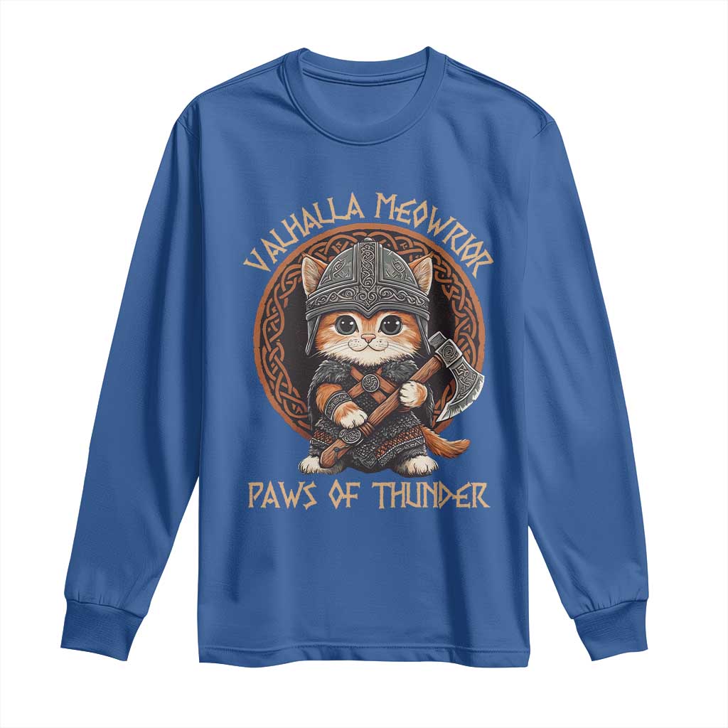 Viking Cat Long Sleeve Shirt Norse Mythology Cat Warrior