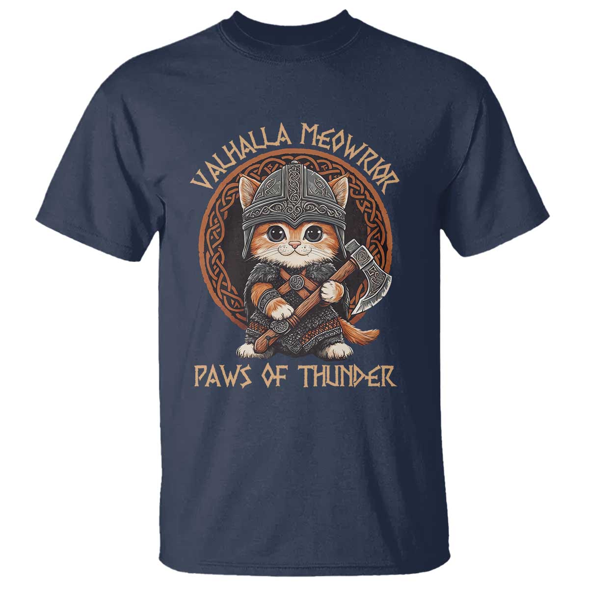 Viking Cat T Shirt Norse Mythology Cat Warrior