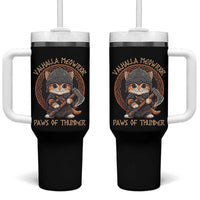 Viking Cat Tumbler With Handle Norse Mythology Cat Warrior