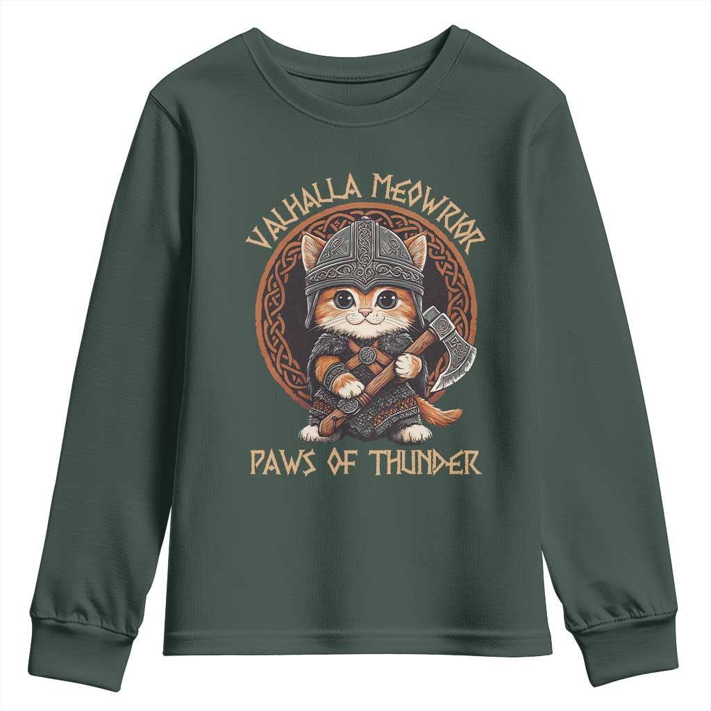 Viking Cat Youth Sweatshirt Norse Mythology Cat Warrior