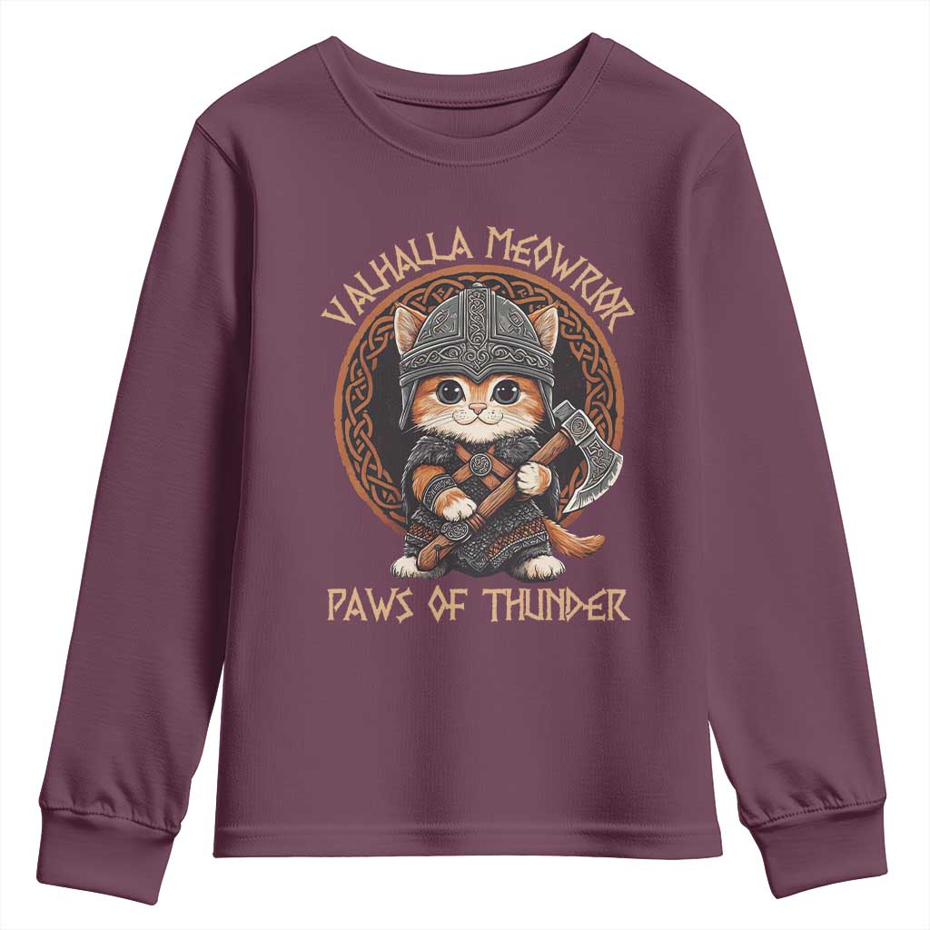 Viking Cat Youth Sweatshirt Norse Mythology Cat Warrior