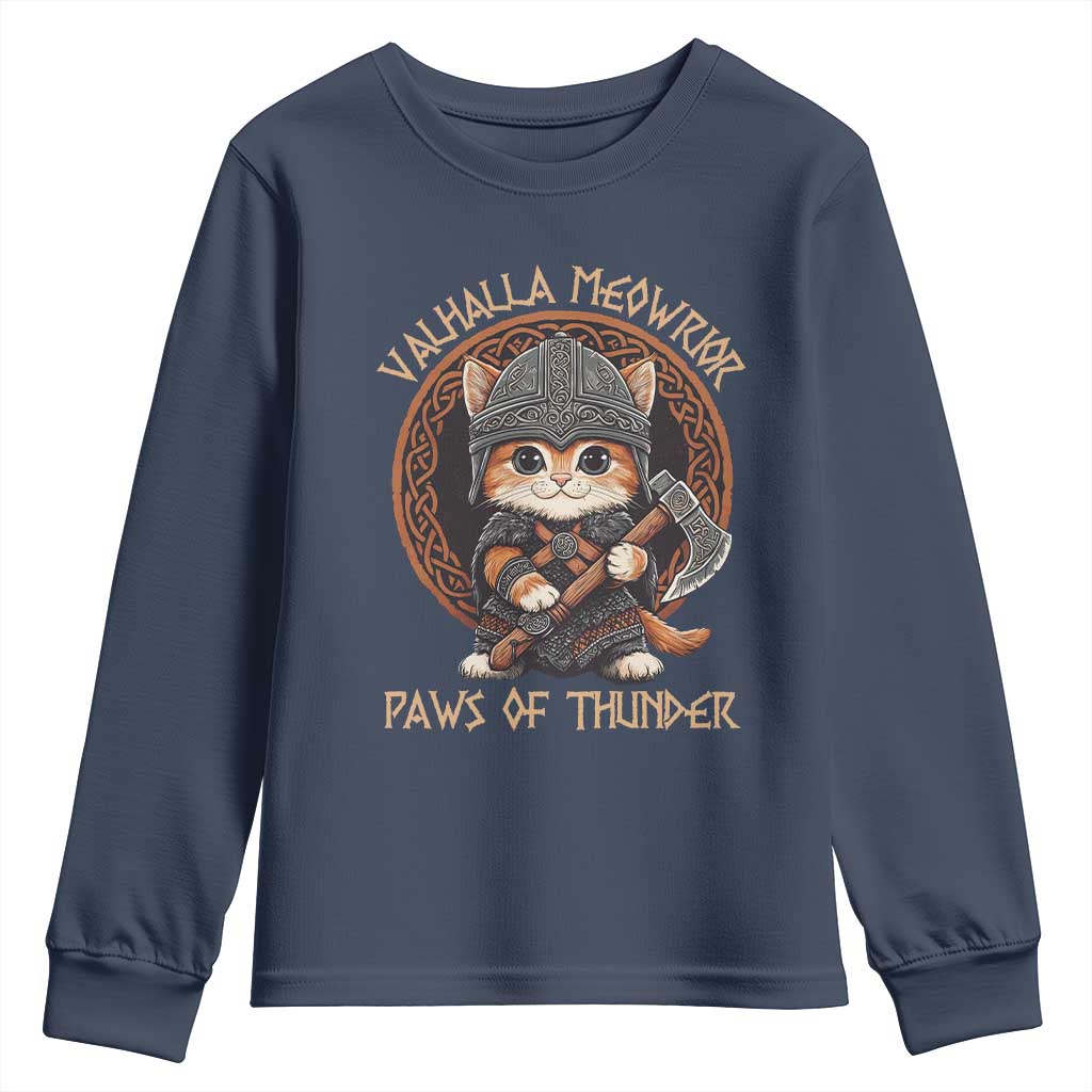 Viking Cat Youth Sweatshirt Norse Mythology Cat Warrior