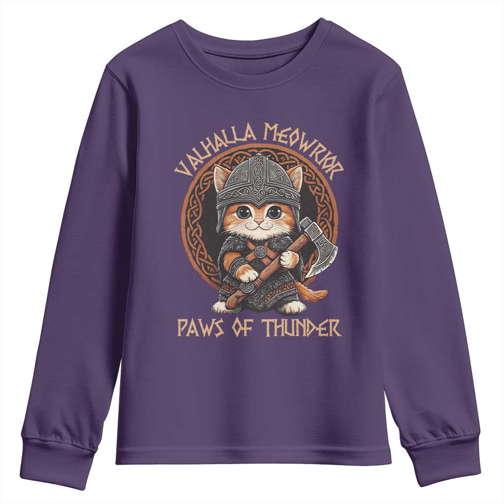 Viking Cat Youth Sweatshirt Norse Mythology Cat Warrior