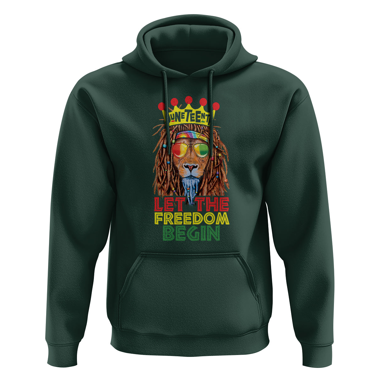 Juneteenth Hoodie Let The Freedom Begin Lion Rasta - Wonder Print Shop