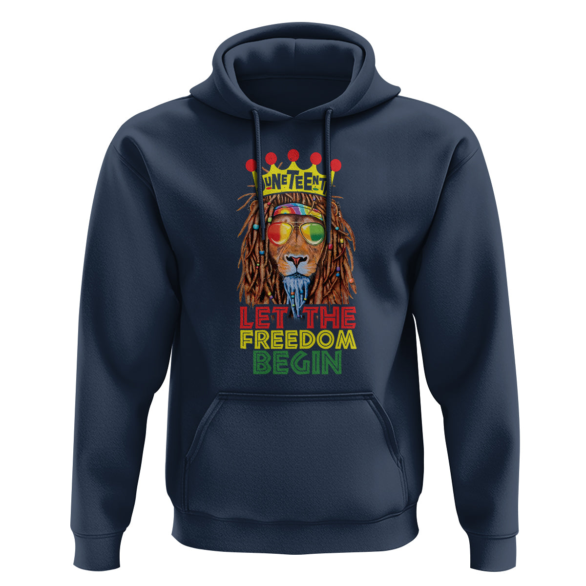 Juneteenth Hoodie Let The Freedom Begin Lion Rasta - Wonder Print Shop