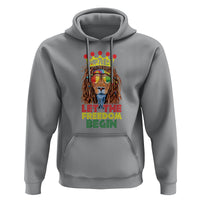 Juneteenth Hoodie Let The Freedom Begin Lion Rasta - Wonder Print Shop