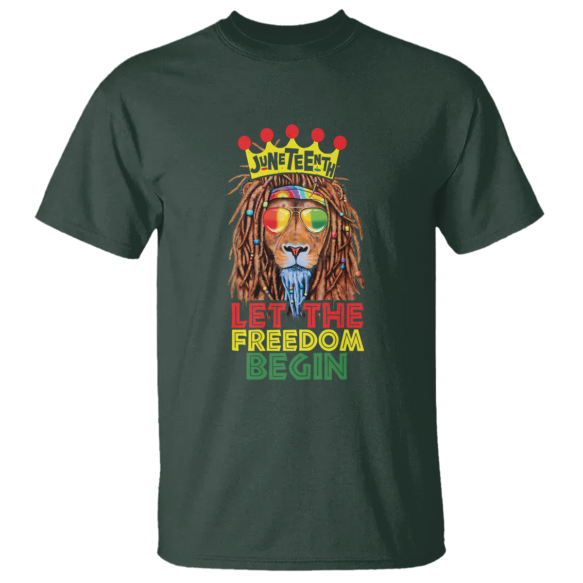 Juneteenth T Shirt Let The Freedom Begin Lion Rasta - Wonder Print Shop