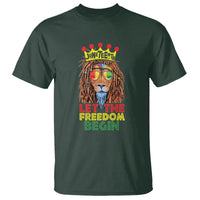 Juneteenth T Shirt Let The Freedom Begin Lion Rasta - Wonder Print Shop