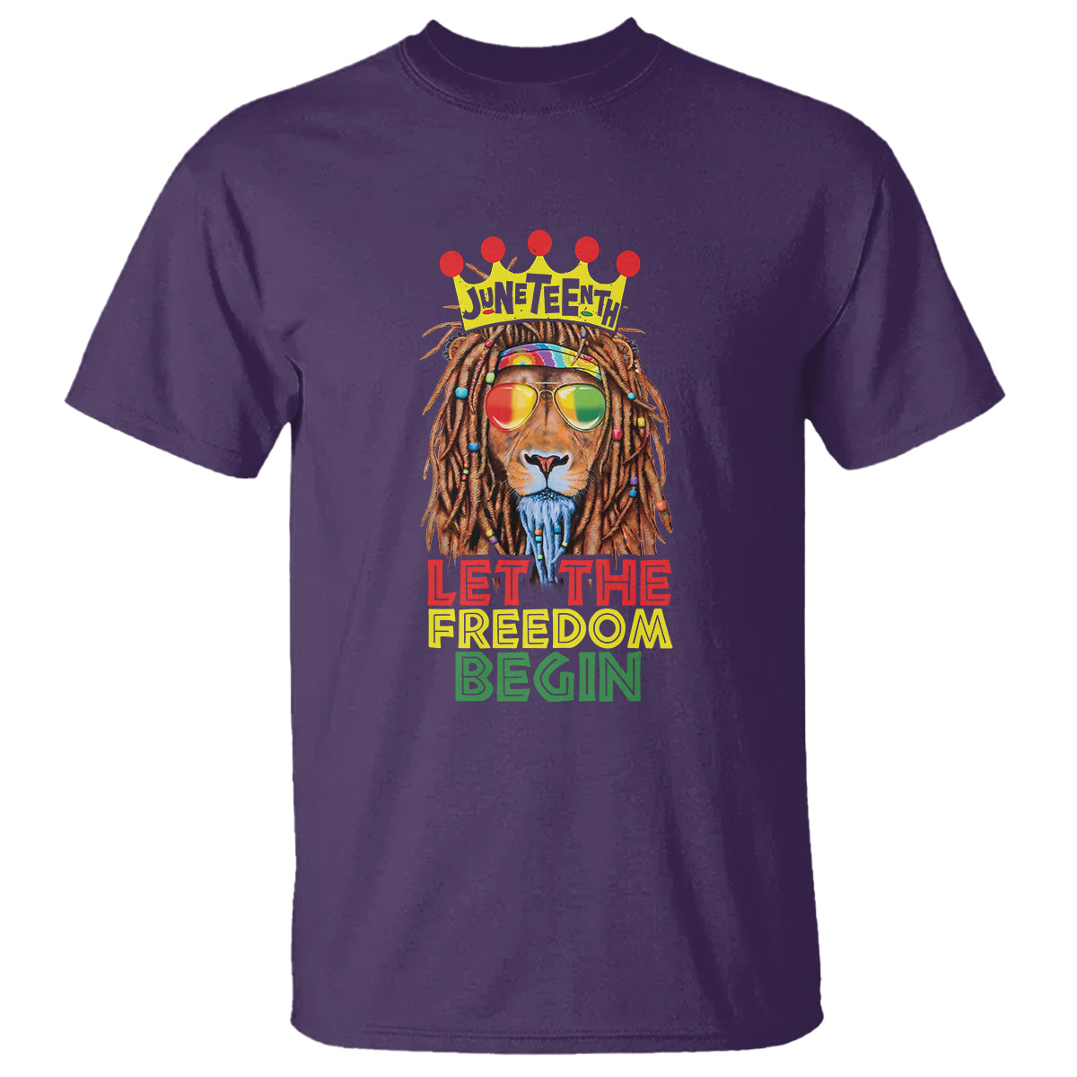 Juneteenth T Shirt Let The Freedom Begin Lion Rasta - Wonder Print Shop