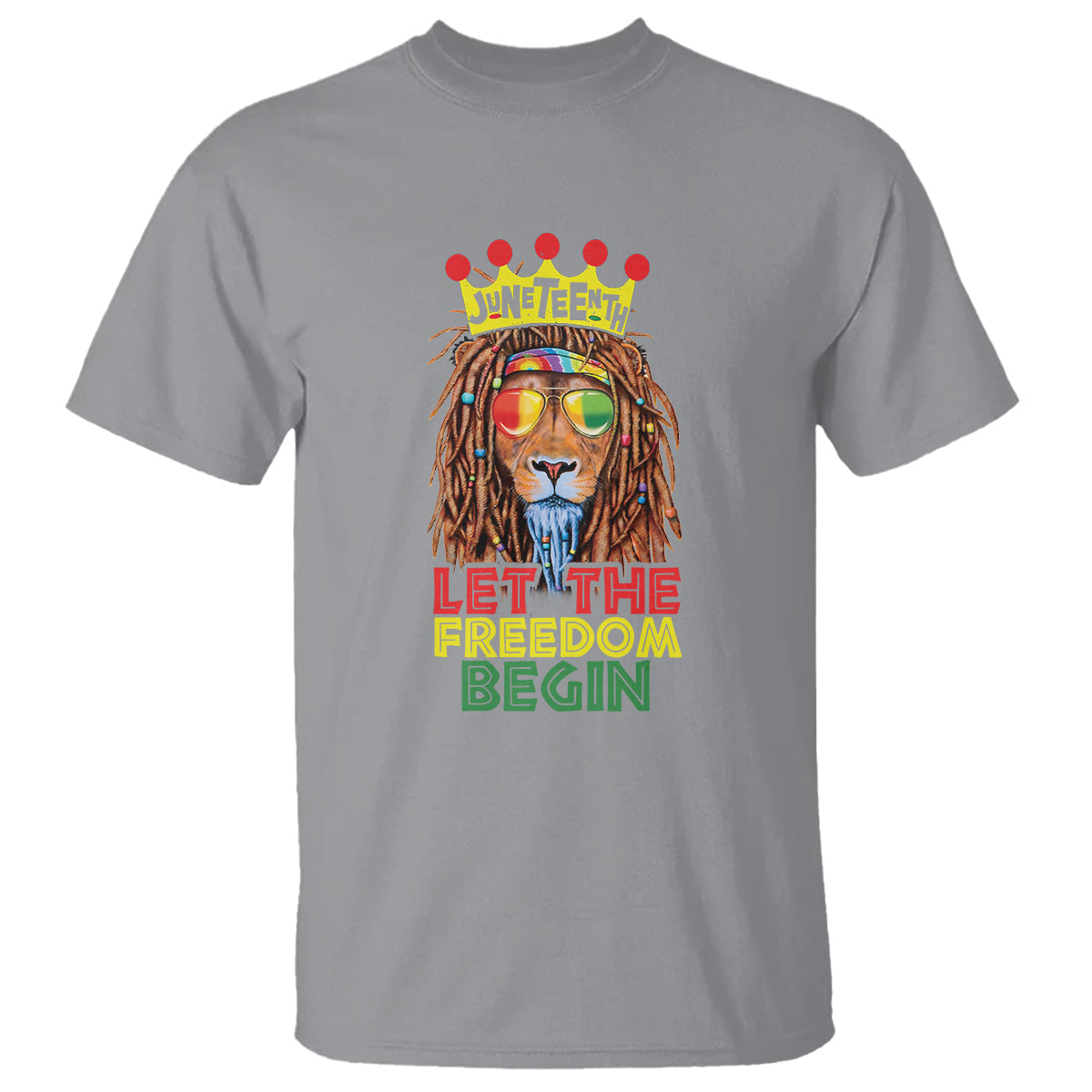 Juneteenth T Shirt Let The Freedom Begin Lion Rasta - Wonder Print Shop