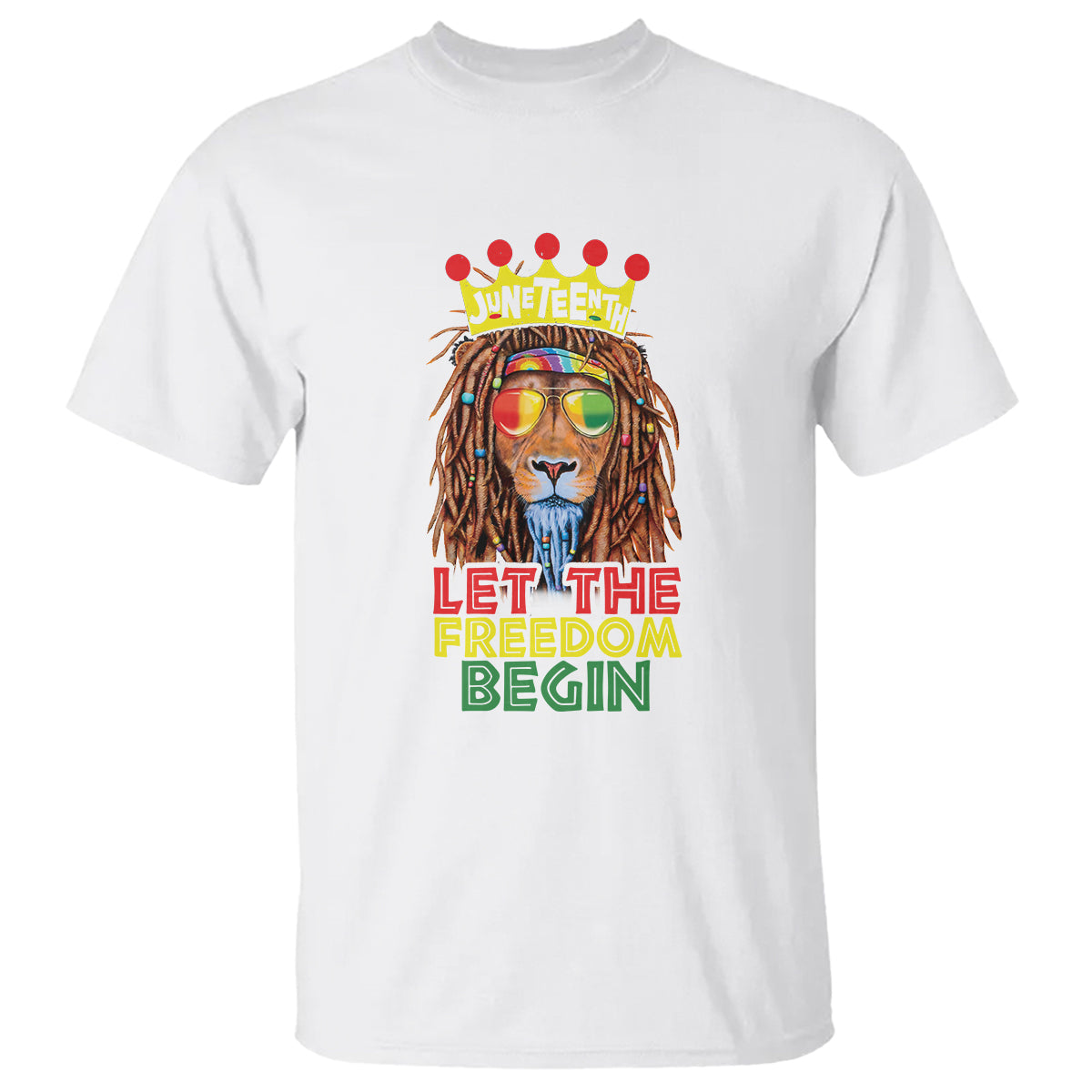 Juneteenth T Shirt Let The Freedom Begin Lion Rasta - Wonder Print Shop