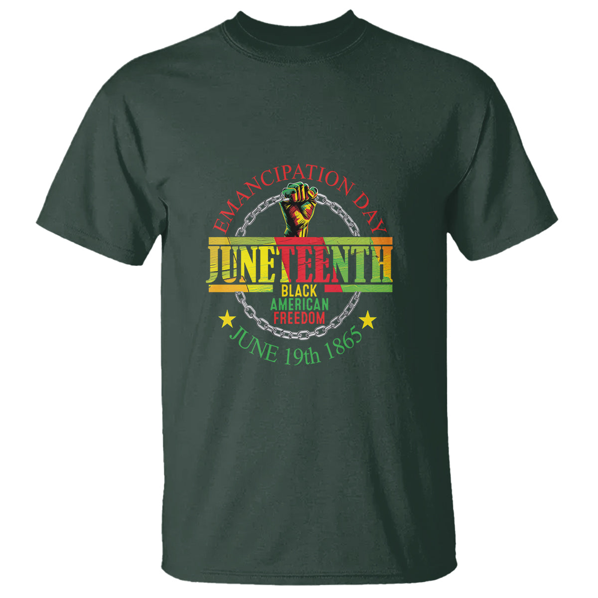 Juneteenth T Shirt Emancipation Day Black American Freedom June 19th 1865 - Wonder Print Shop