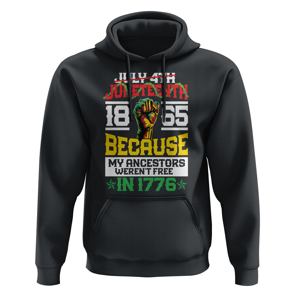 1865 Juneteenth Hoodie Because My Ancestors Weren't Free In 1776 - Wonder Print Shop