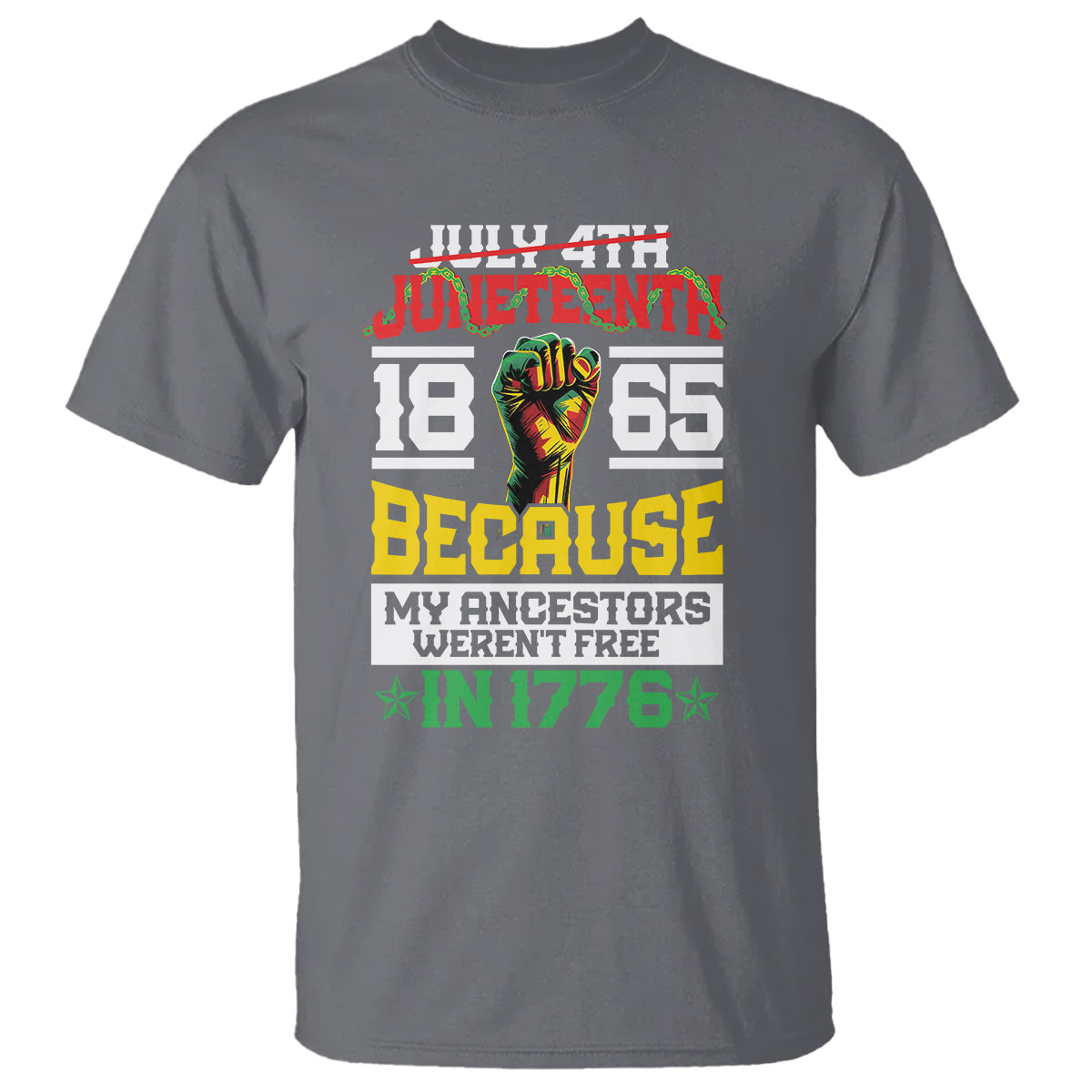 1865 Juneteenth T Shirt Because My Ancestors Weren't Free In 1776 - Wonder Print Shop