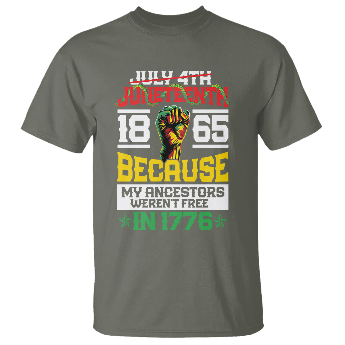 1865 Juneteenth T Shirt Because My Ancestors Weren't Free In 1776 - Wonder Print Shop